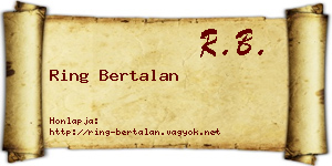 Ring Bertalan névjegykártya