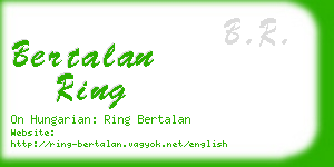bertalan ring business card